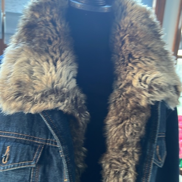 Marvin Richards, faux fur denim jacket XL - Picture 2 of 9